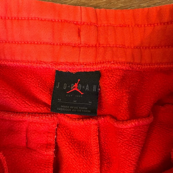 Rare Vintage 90s Air Jordan Vintage Sweatpants Joggers NBA World Champs Orange - Picture 3 of 11
